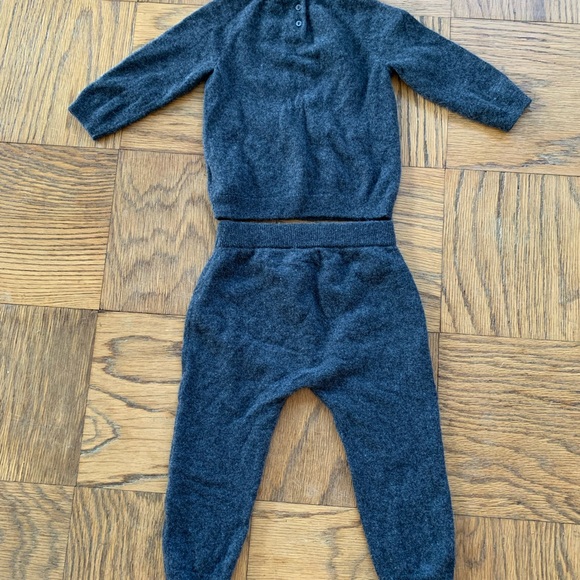 H&M premium cashmere dark grey sweater and pants size 2T - Picture 2 of 11